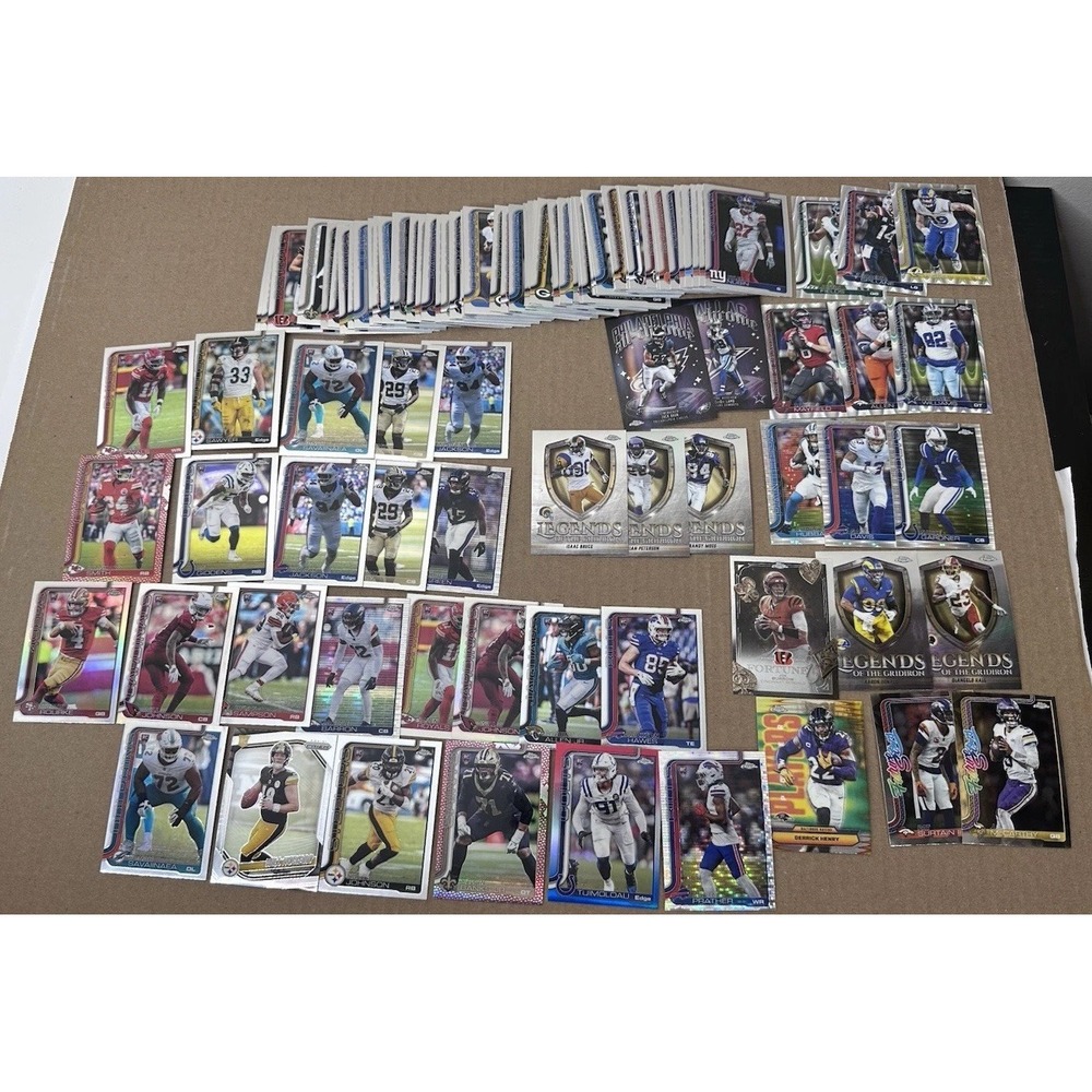 2025 Topps Chrome Football 110+ Card Lot RC Rookies Refractors Inserts Parallels